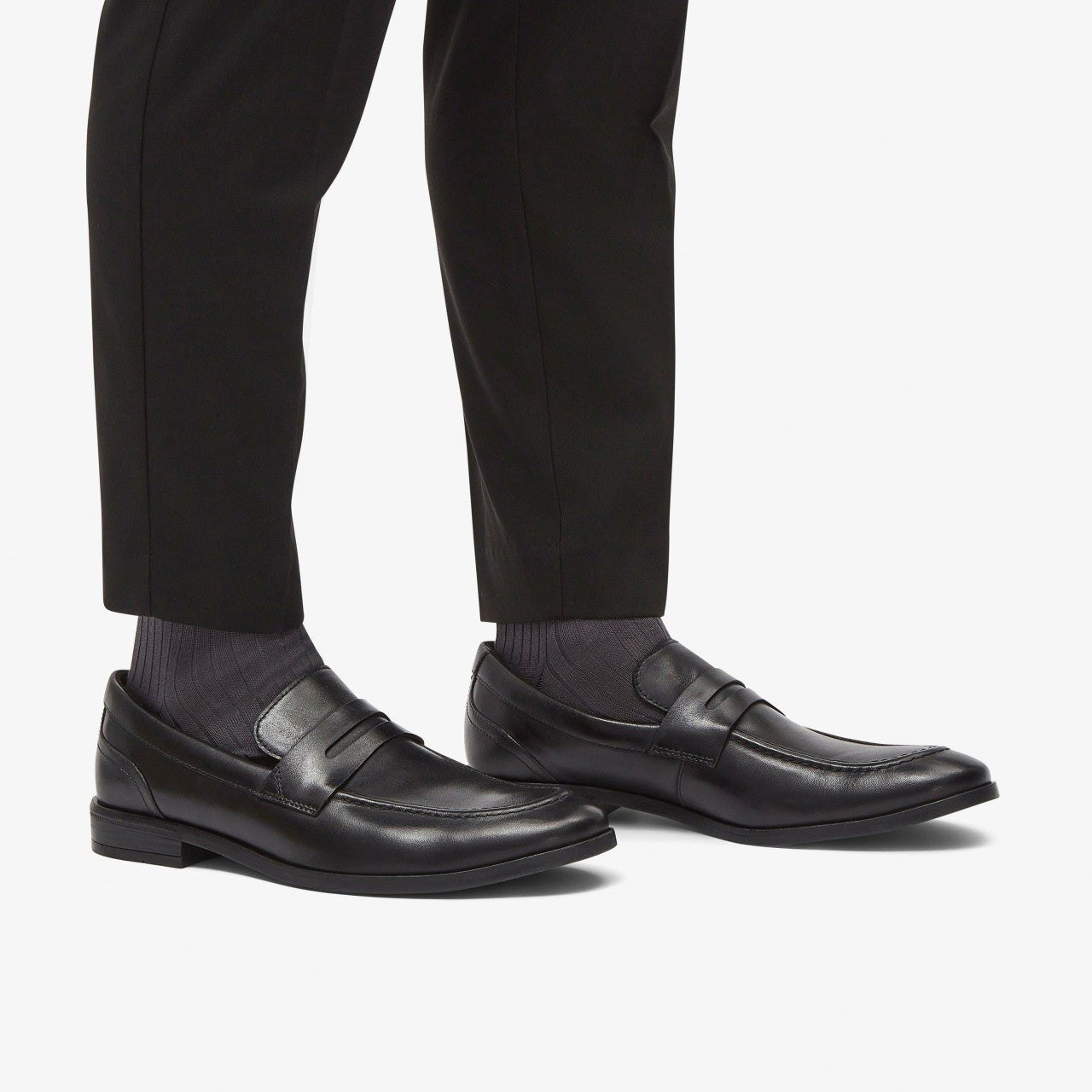 Men Brandon Step Loafer Black Leather