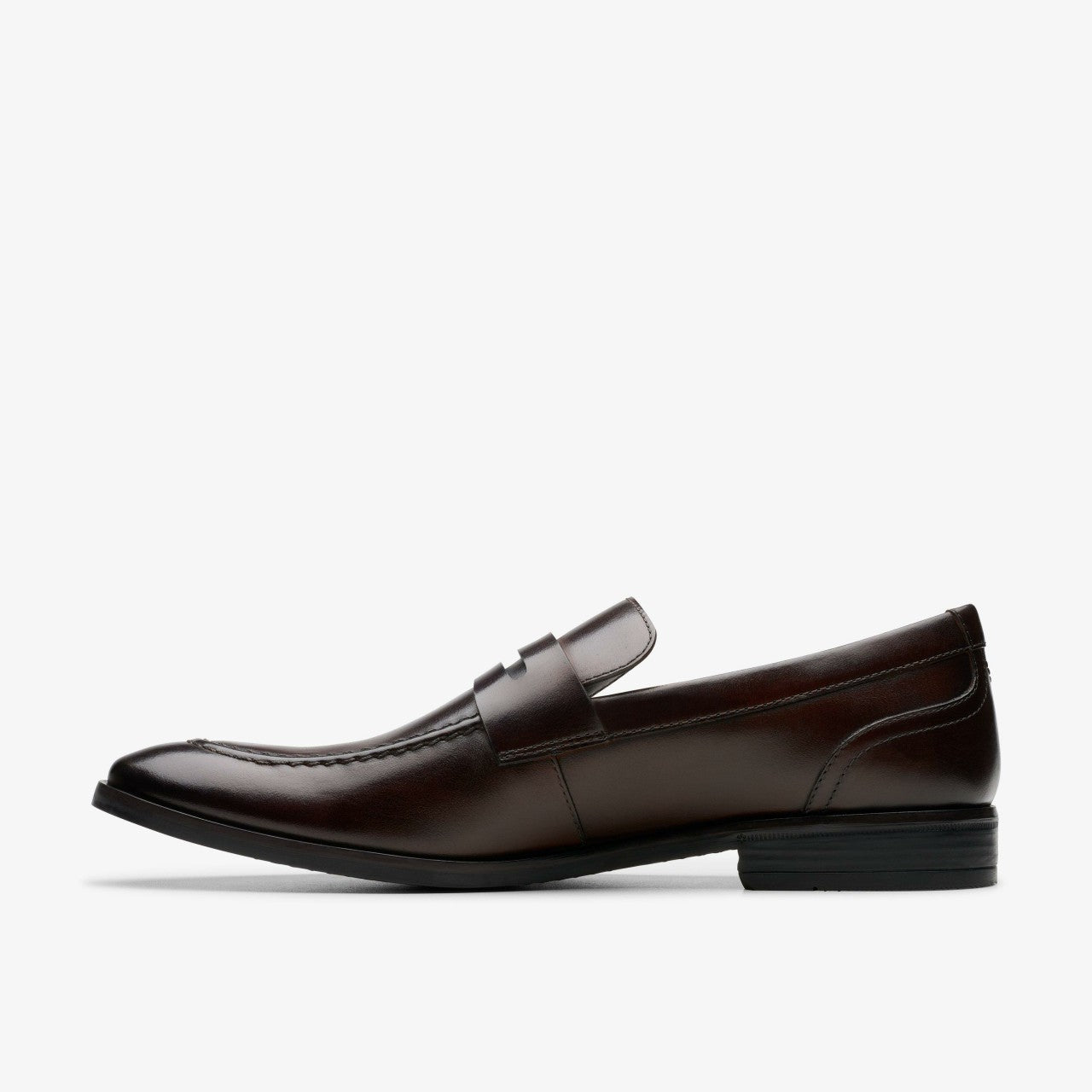 Men Brandon Step Loafer Dark Brown Leather