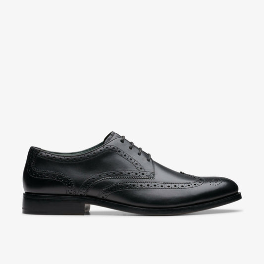 Men Craft James Tip Brogue Black Leather