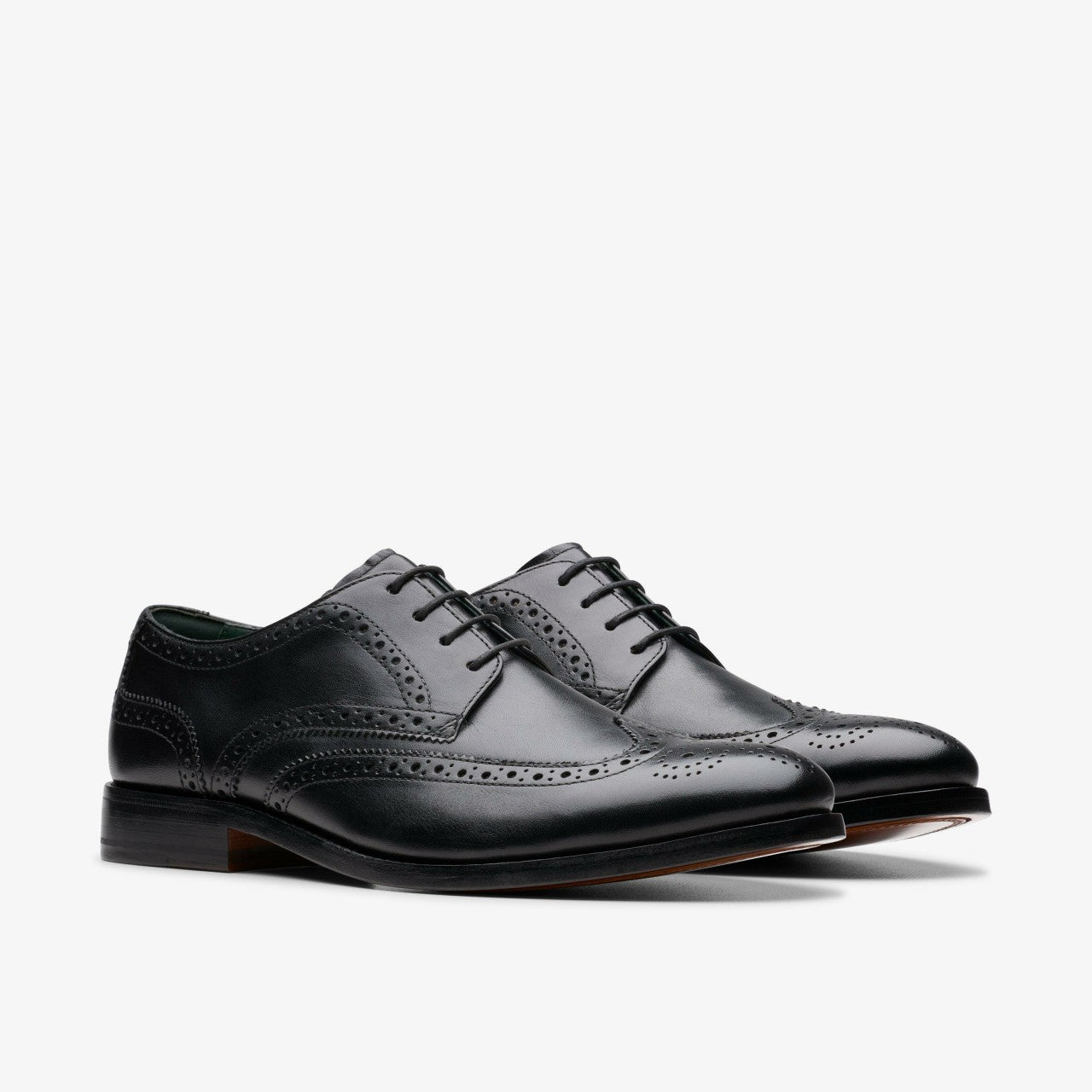 Men Craft James Tip Brogue Black Leather