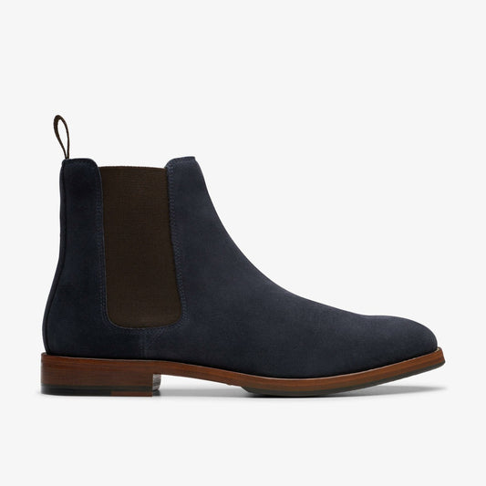 Men Craft James Top Chelsea Boot Navy Suede