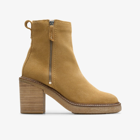 Women Cassiano Zip Ankle Boot Light Tan Suede