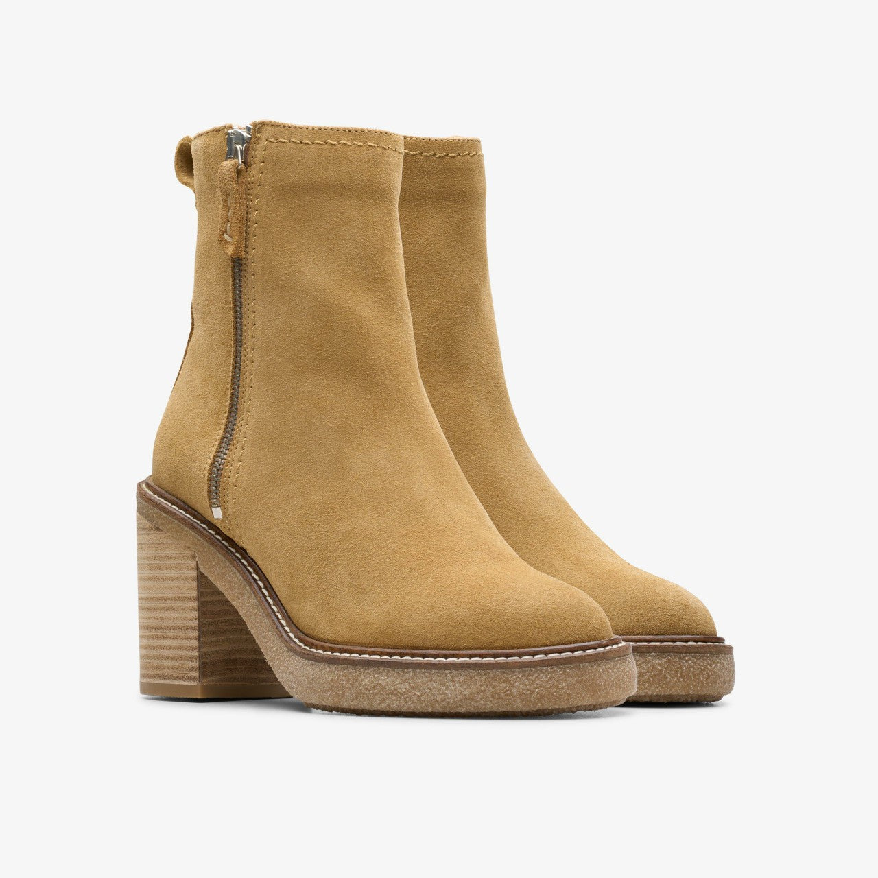 Women Cassiano Zip Ankle Boot Light Tan Suede