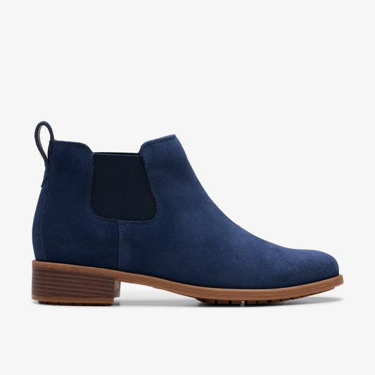 Women Havisham Top Ankle Boot Navy Suede