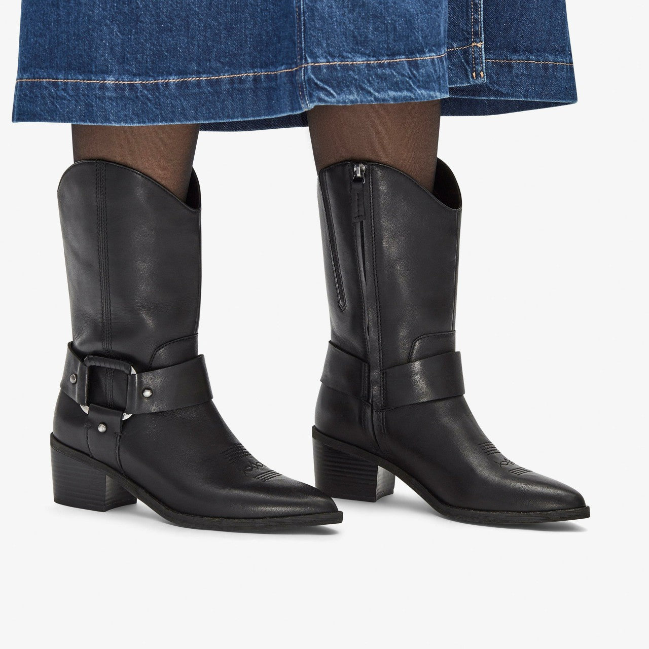Women Morzine Rise Black Leather