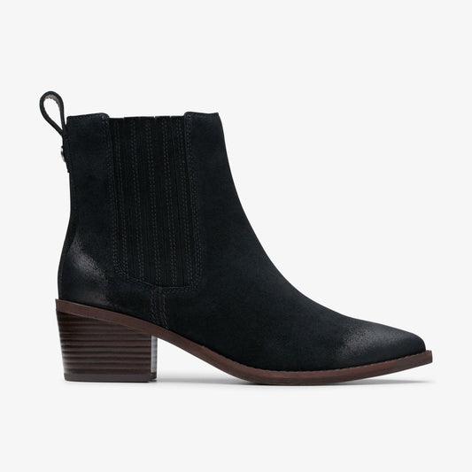 Women Morzine Top Ankle Boot Black Suede