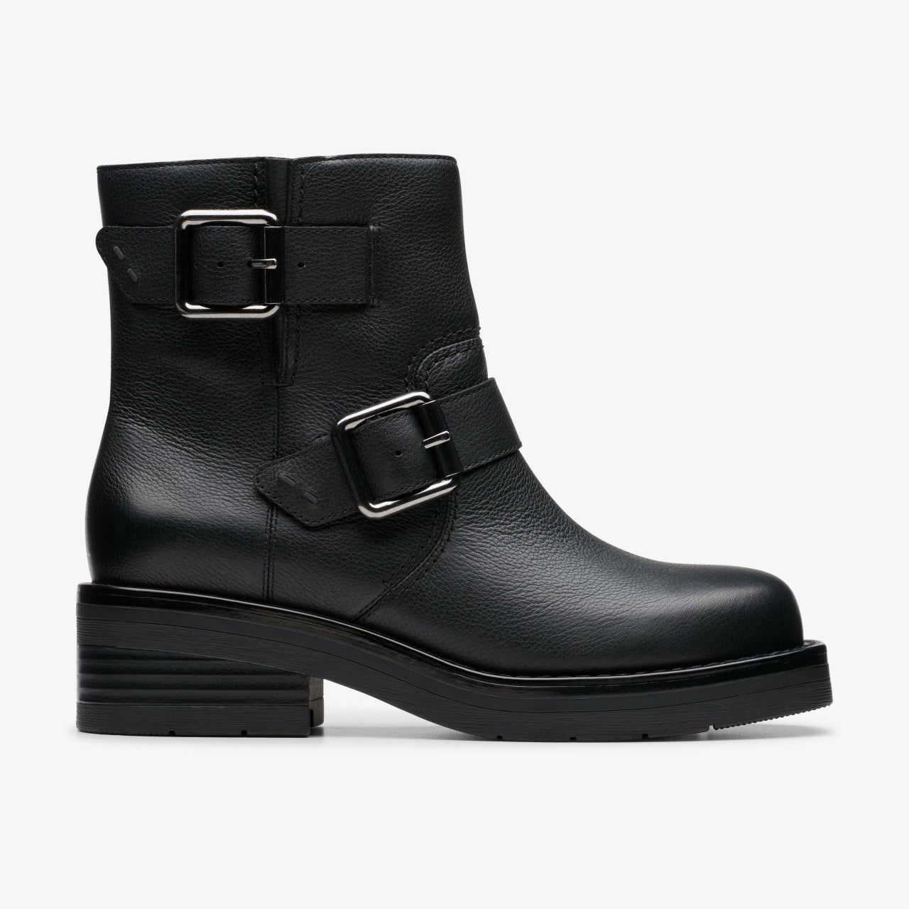 Women Rebelle Buckle Black Leather
