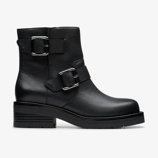 Women Rebelle Buckle Black Leather