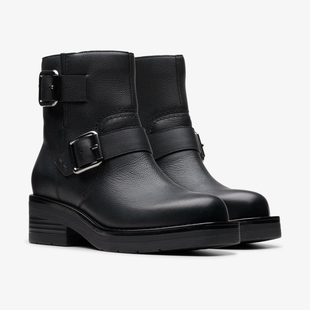 Women Rebelle Buckle Black Leather