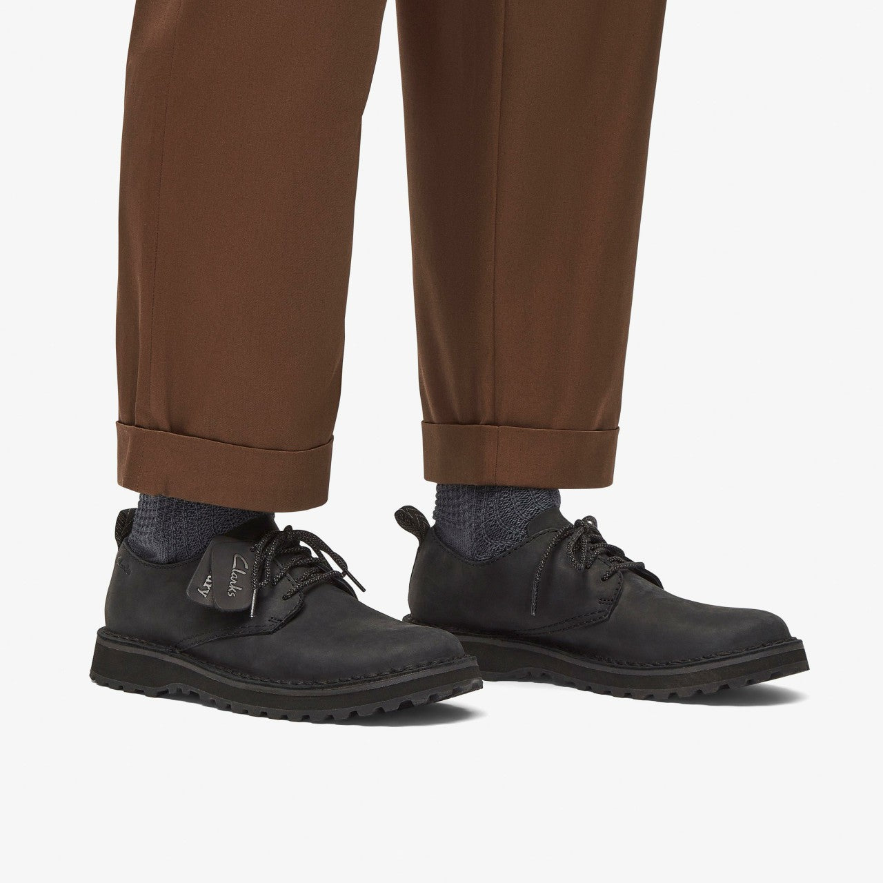 Men Solsbury Lace Black Leather