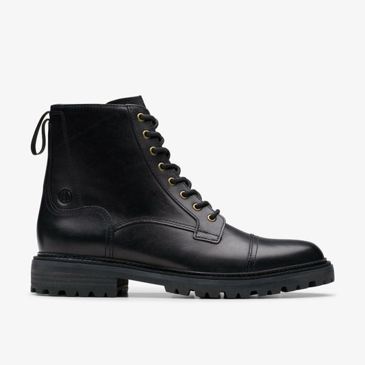 Men Clarkridge Hi Black Leather