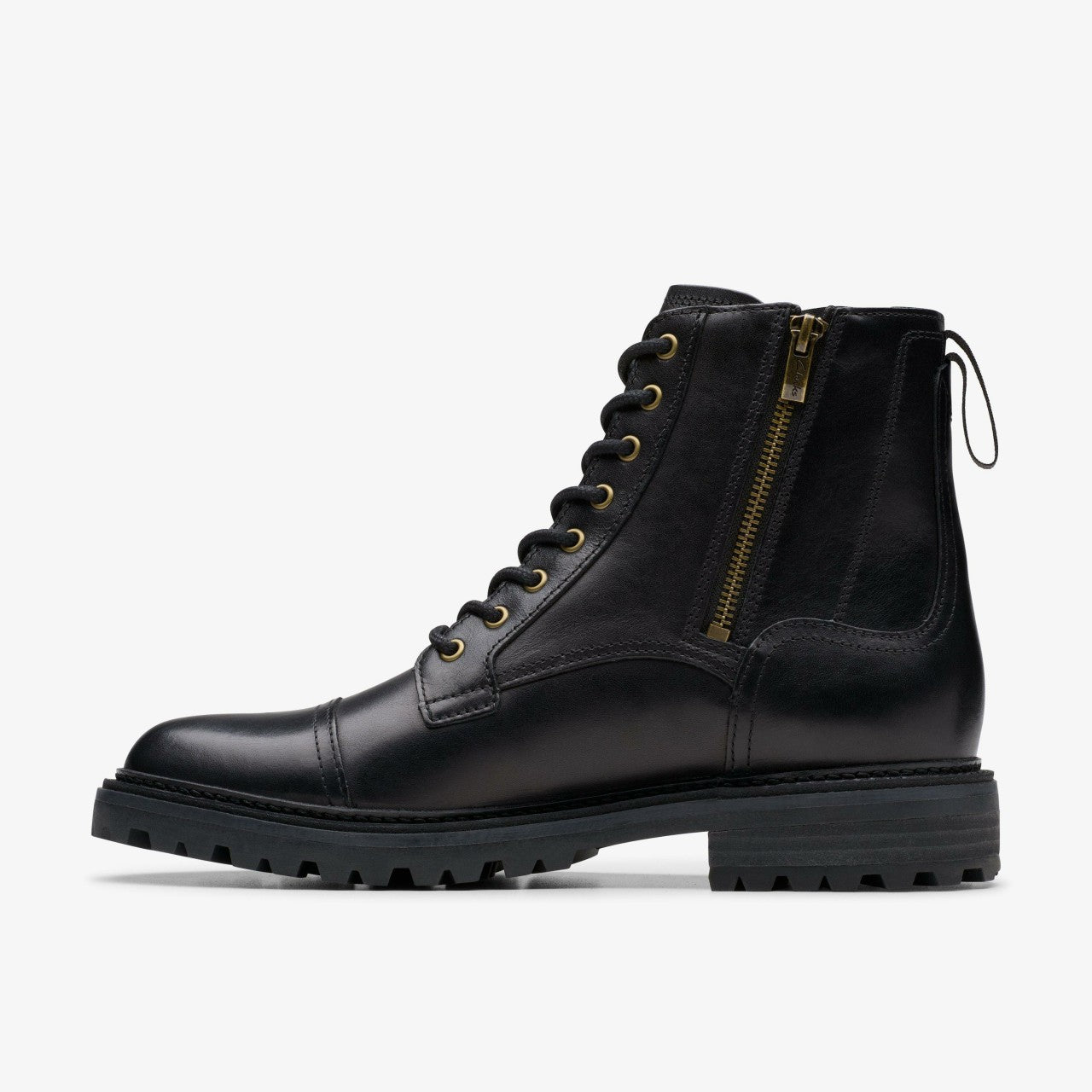 Men Clarkridge Hi Black Leather