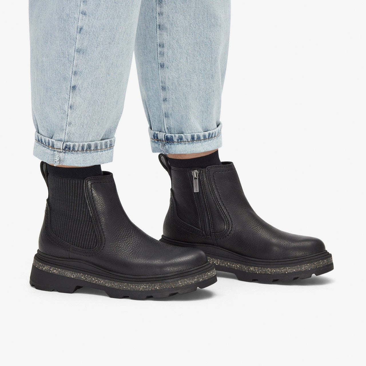 Women Hencroft Step Waterproof Black Leather