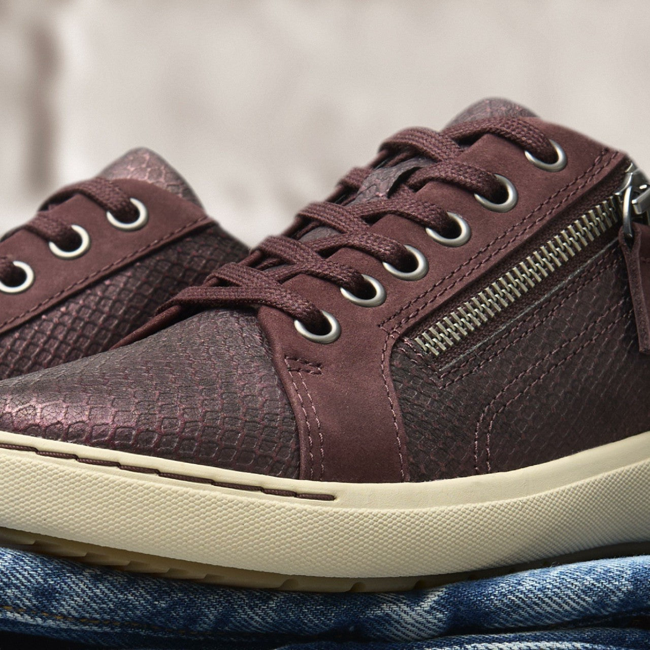 Women Nalle Lace Wine Interest Leather