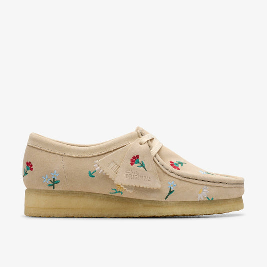 Women Wallabee Taupe Embroidery