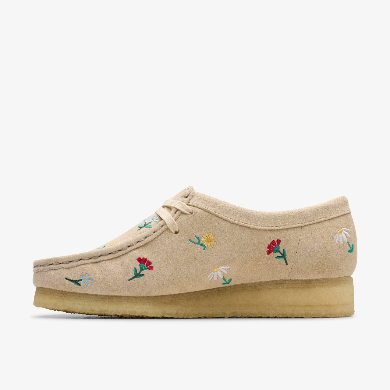 Women Wallabee Taupe Embroidery