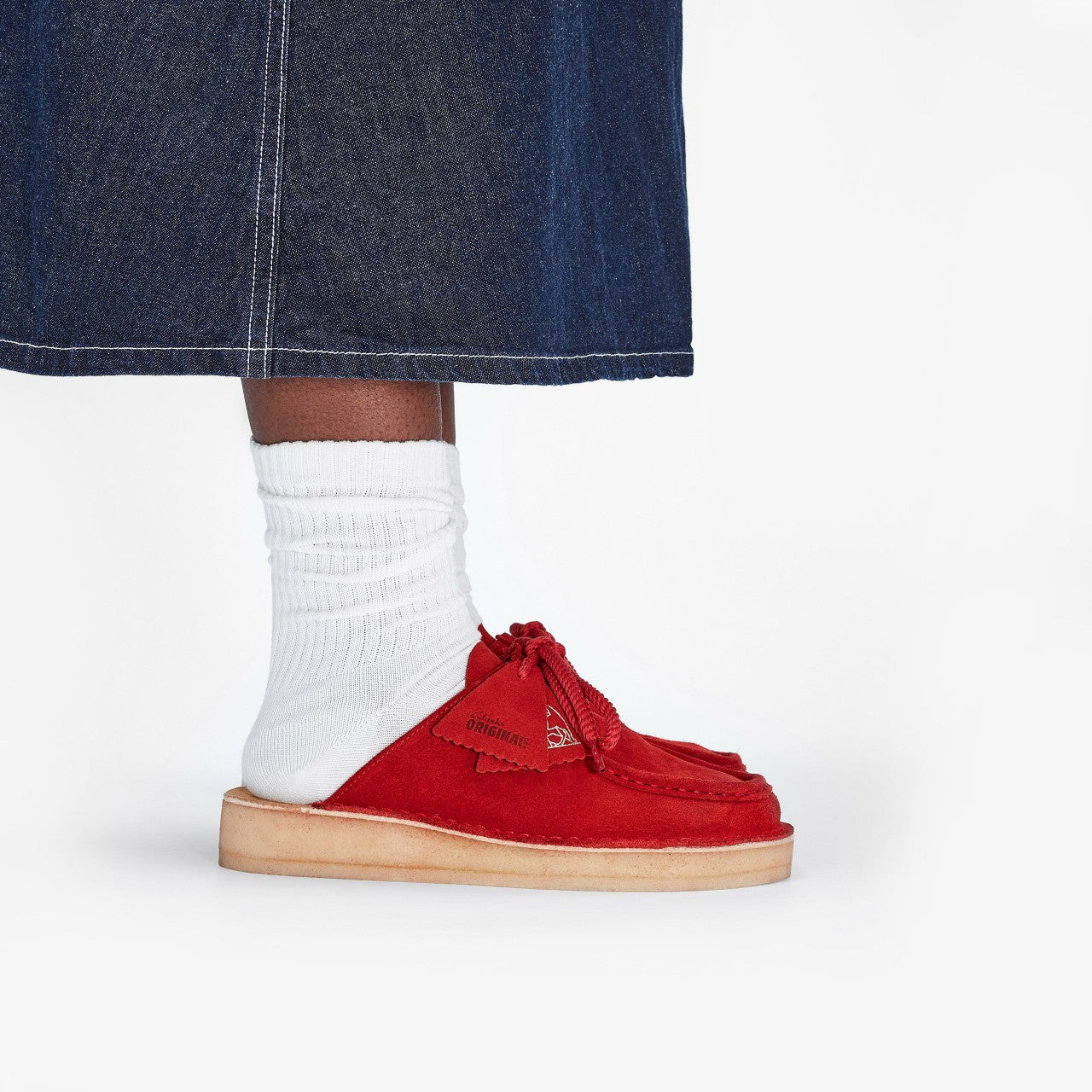 Women Desert Nomad Mule Red Suede