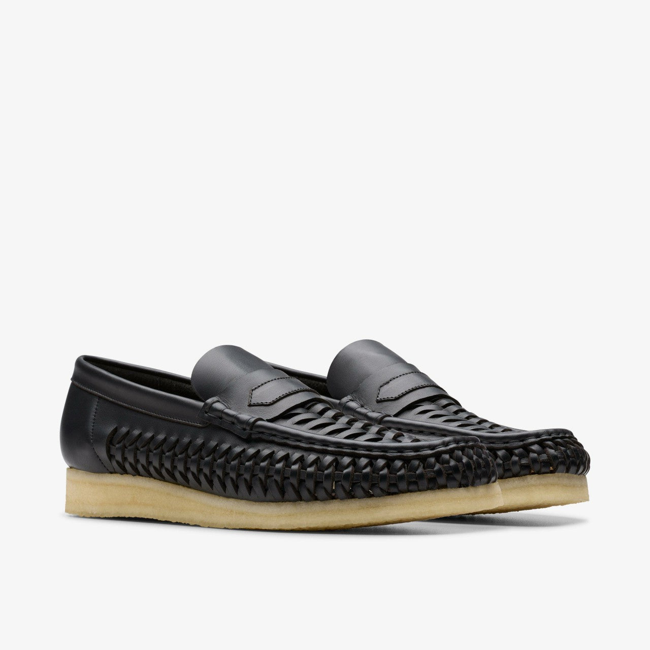 Men Wallabee Penny Weave Black Leather
