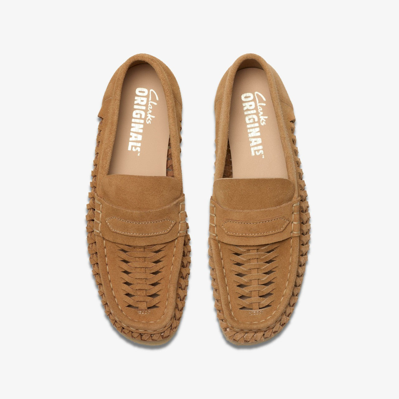Women Wallabee Loafer Weave Tan Suede
