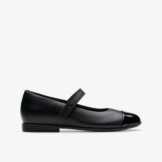 Kids Finja Gem Older Black Leather