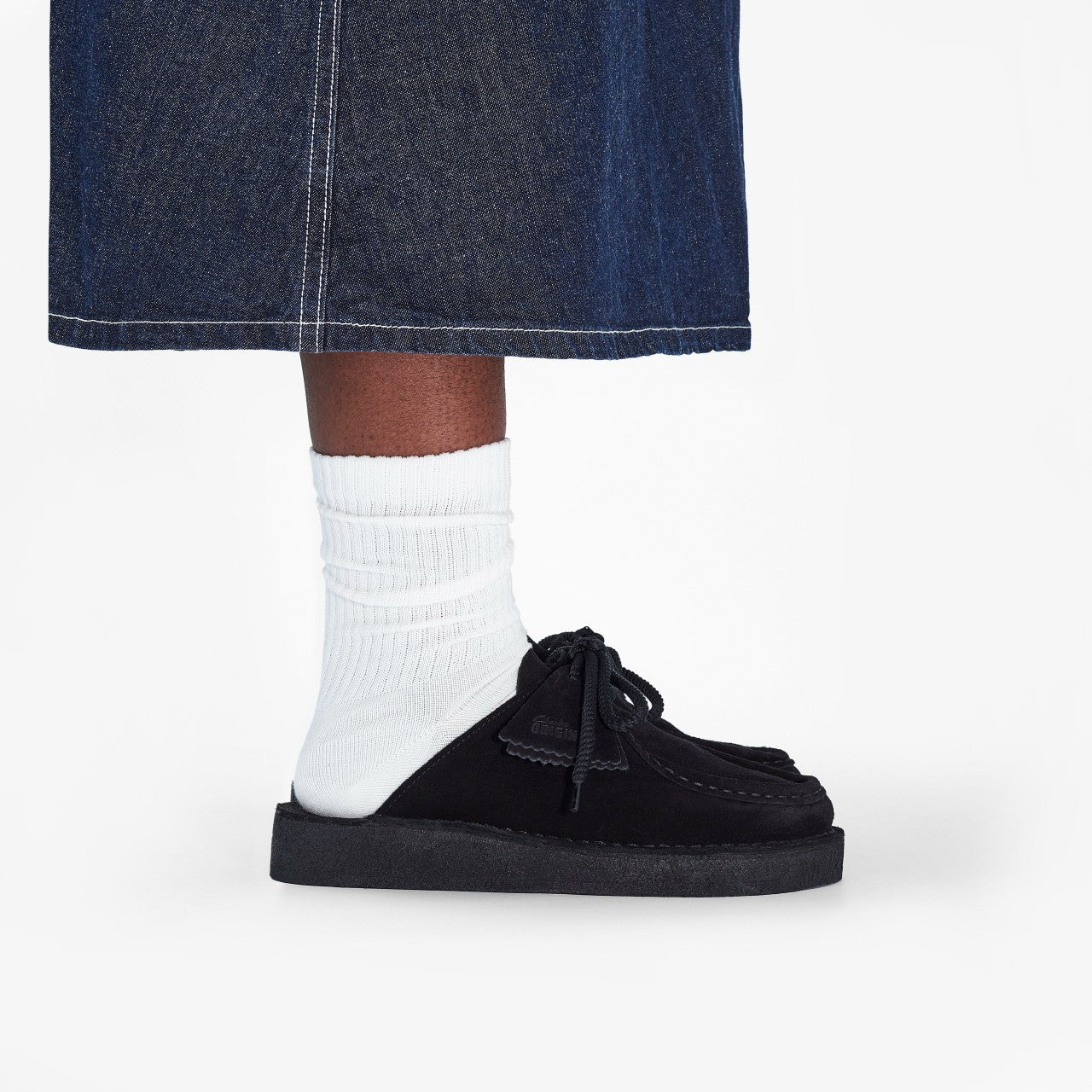 Women Desert Nomad Mule Black Suede
