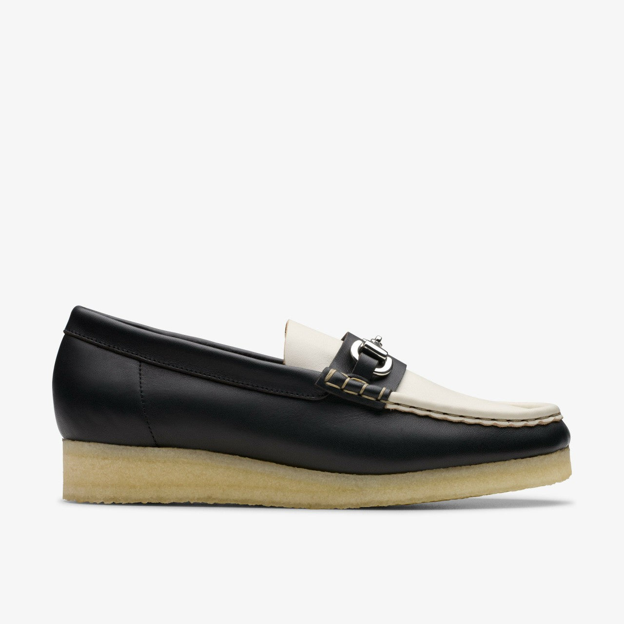 Women Wallabee Loafer HBIT Black/White Leather