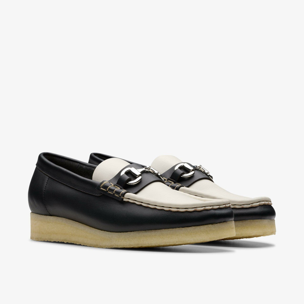 Women Wallabee Loafer HBIT Black/White Leather
