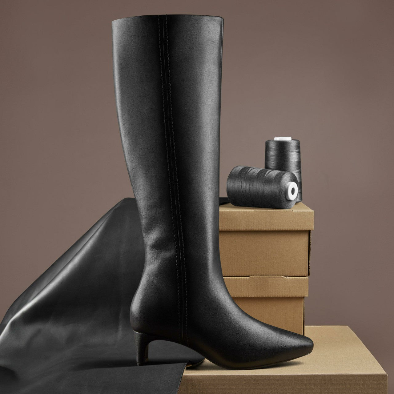 Women Edina Tall Black Leather