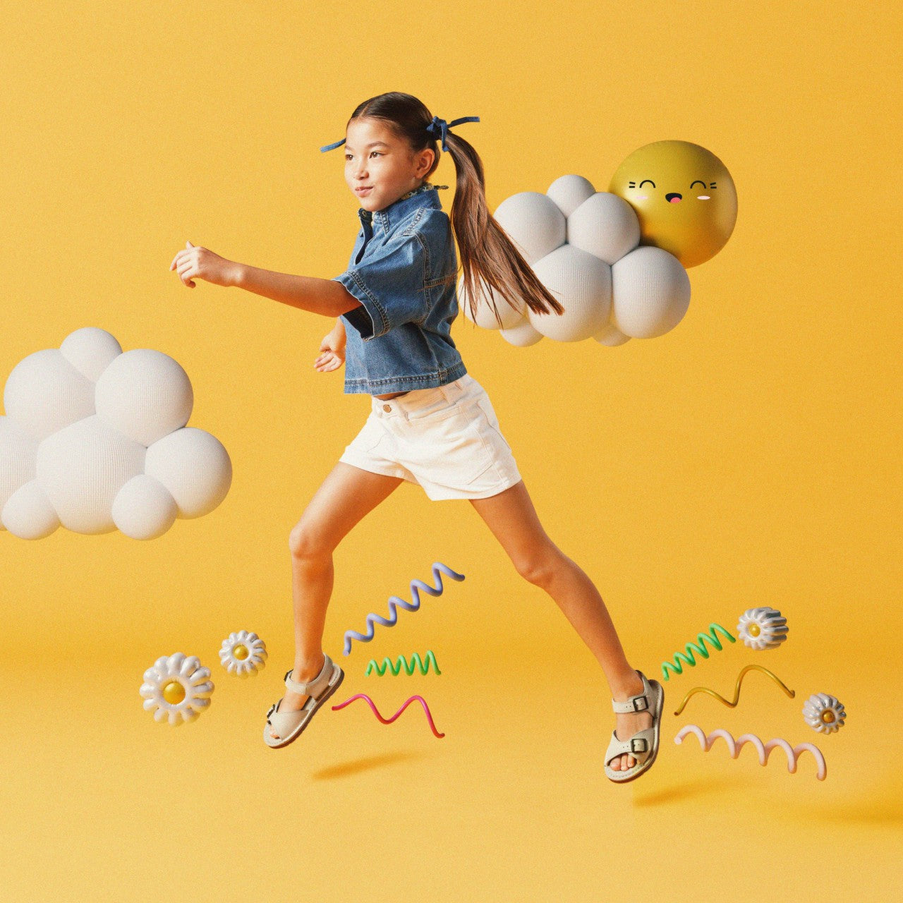 Kids Playsun Kid Off White Leather