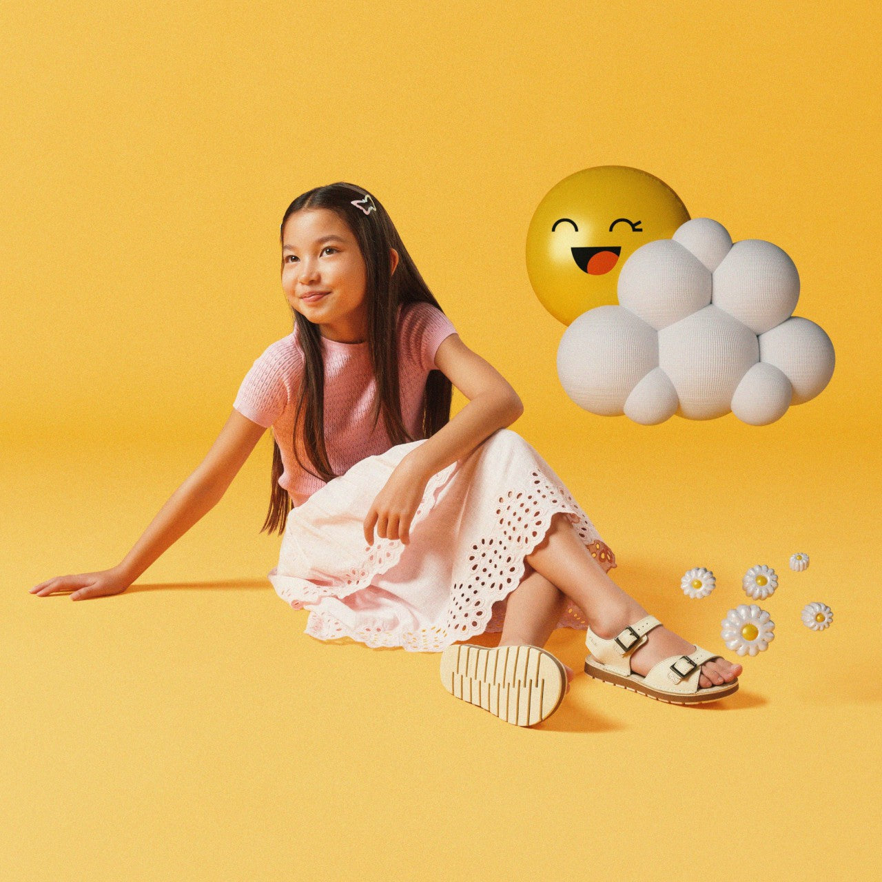 Kids Playsun Kid Off White Leather