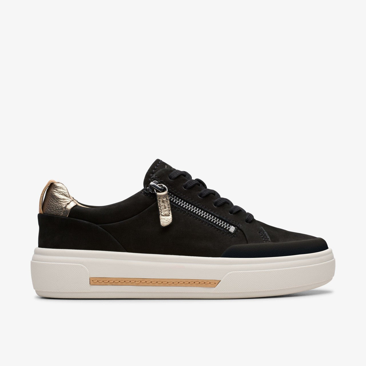 Women Hollyhock Zip Black Nubuck