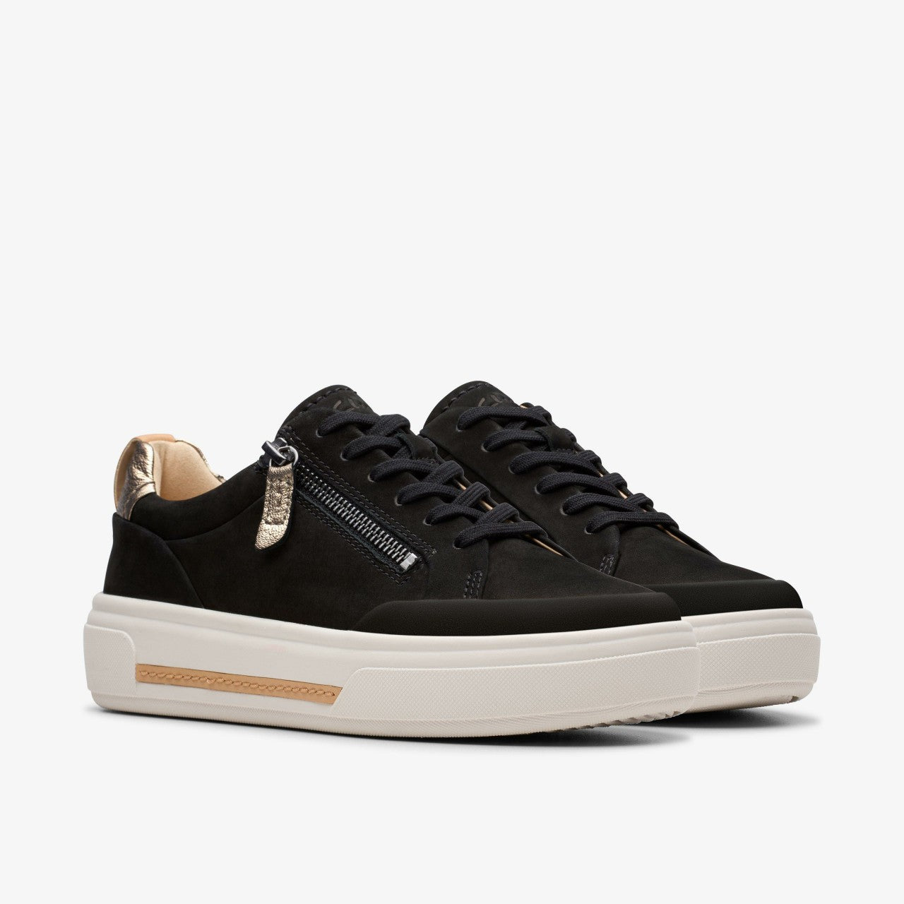 Women Hollyhock Zip Black Nubuck