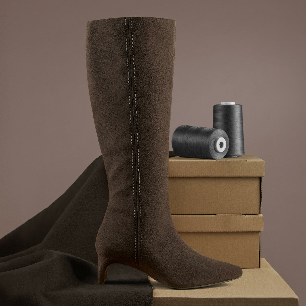 Women Edina Tall Dark Brown Suede