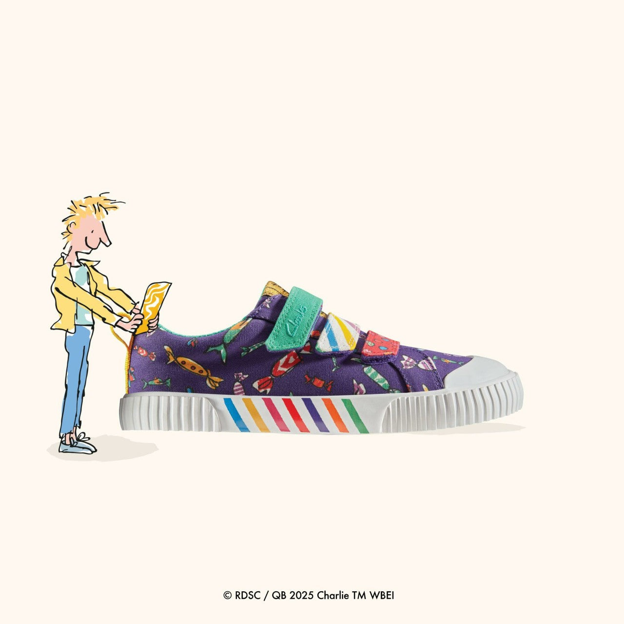 Kids Roald Dahl Charlie & the Chocolate Factory Foxing Mix Kid Purple Canvas