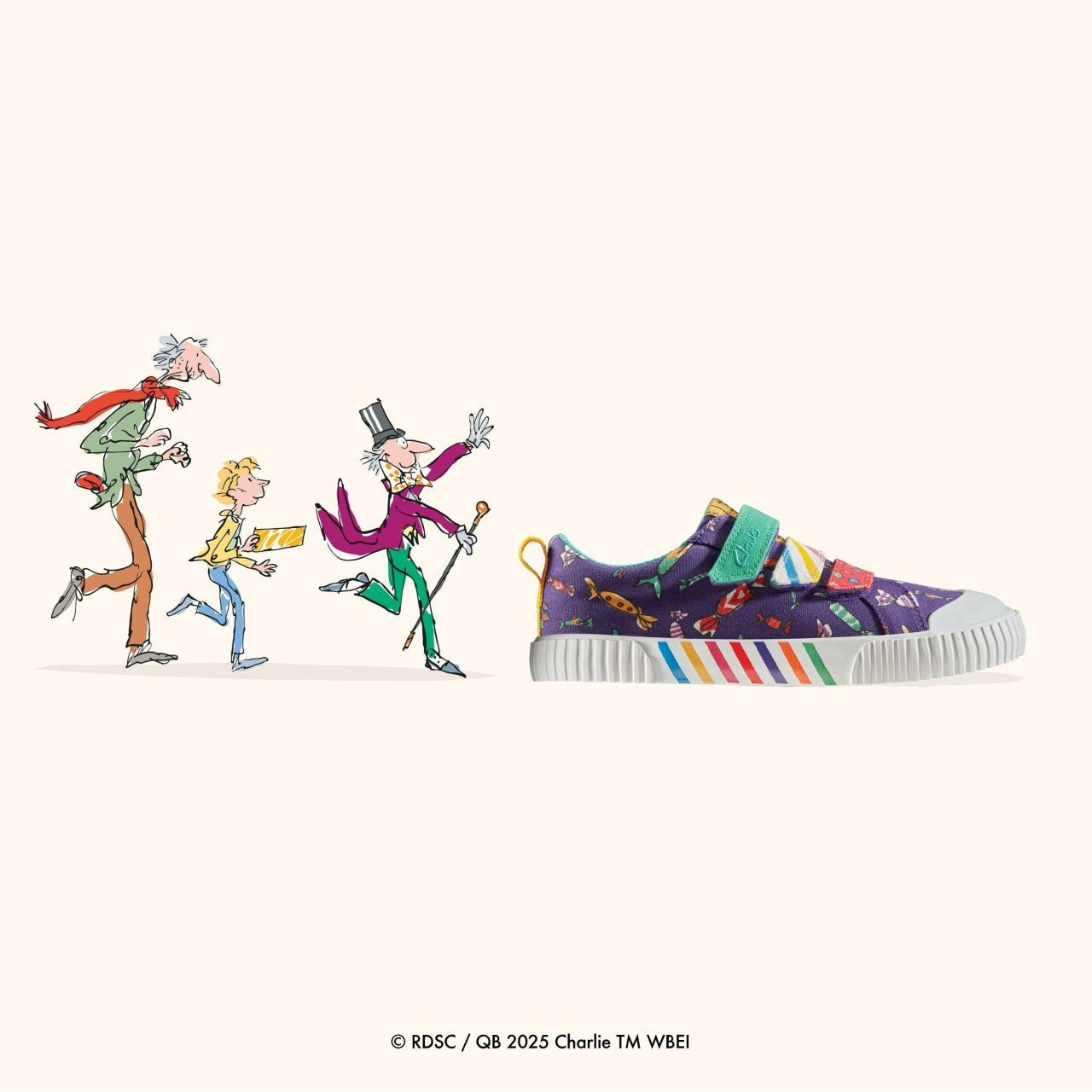 Kids Roald Dahl Charlie & the Chocolate Factory Foxing Mix Kid Purple Canvas