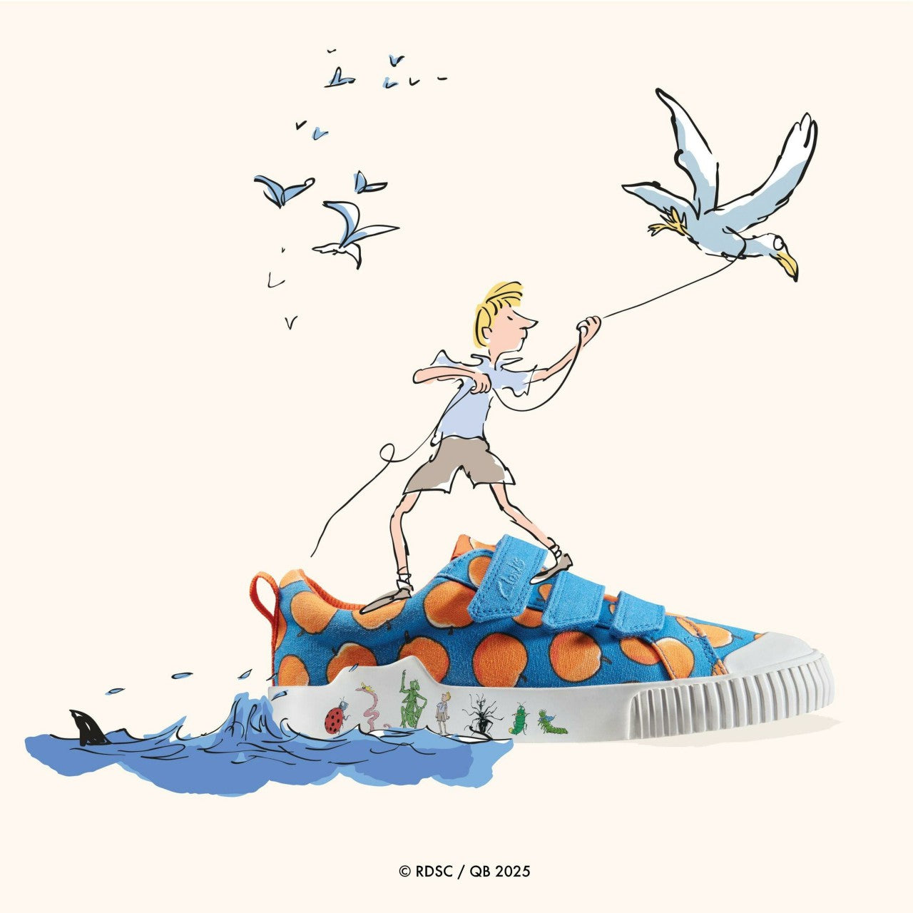 Kids Roald Dahl James & the Giant Peach Foxing Air Kid Blue Canvas
