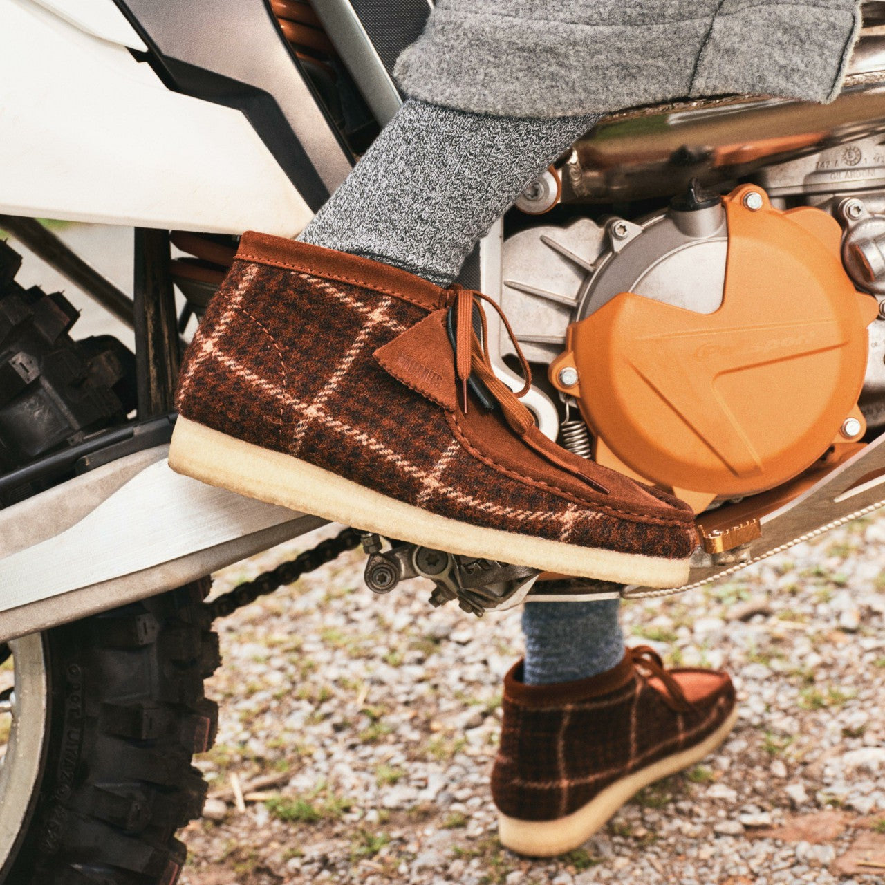 Men Wallabee Boot Rust Tweed Combination
