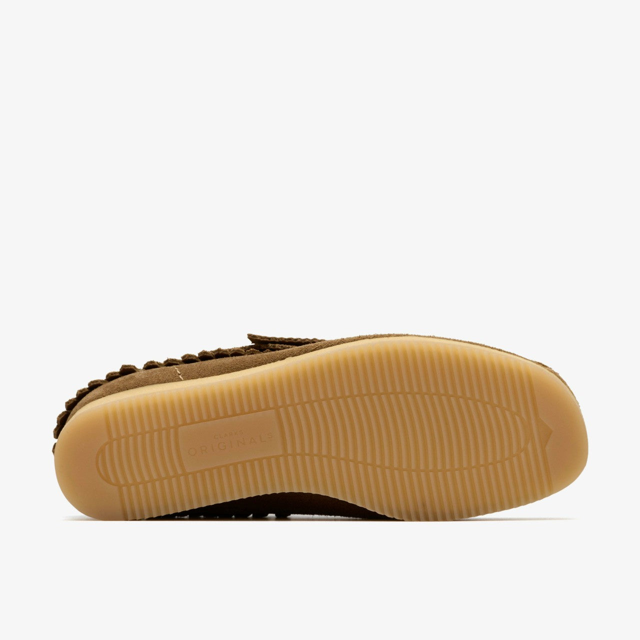 Women Wallabee Wedge Fringe Light Tan Suede