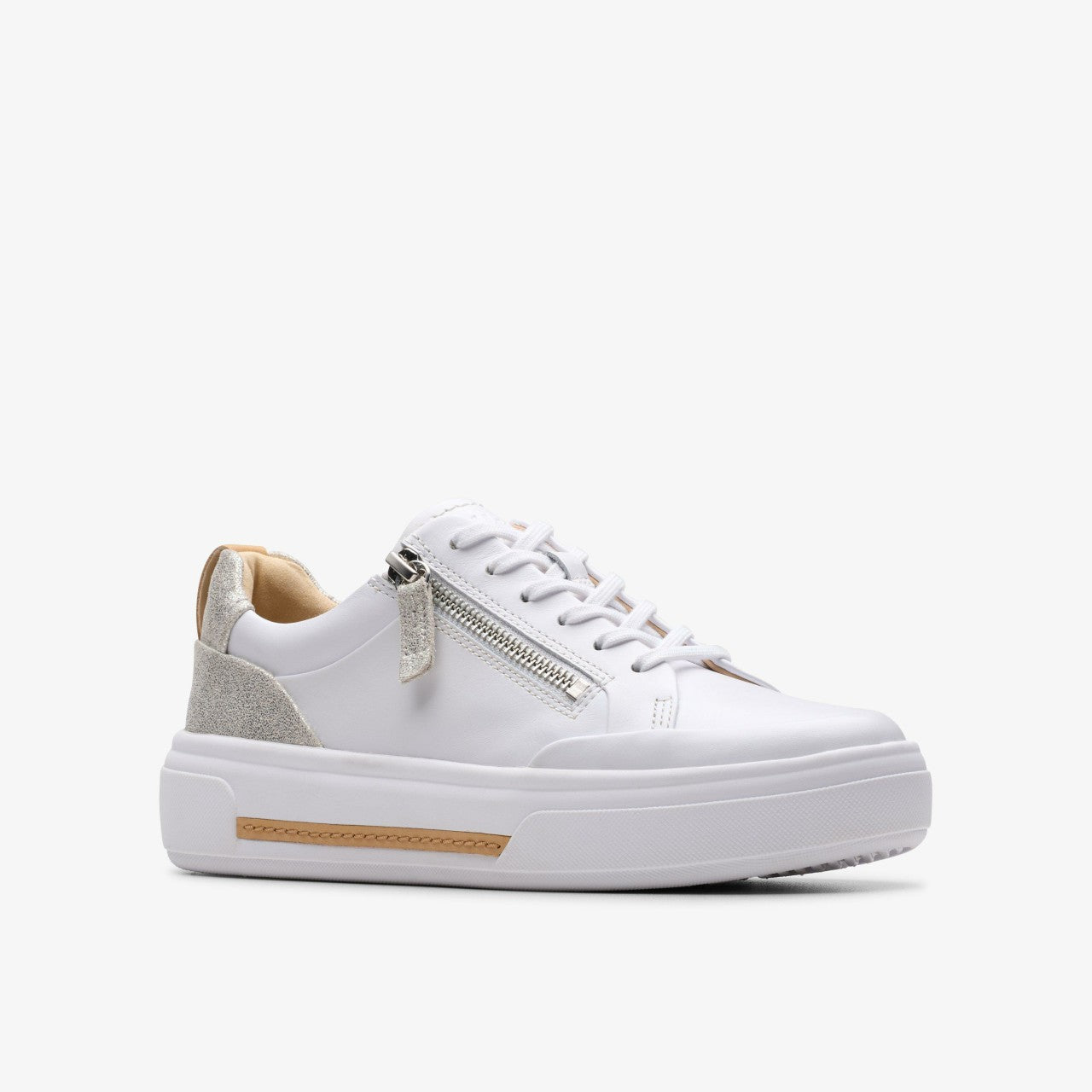 Women Hollyhock Zip Silver Combination Leather