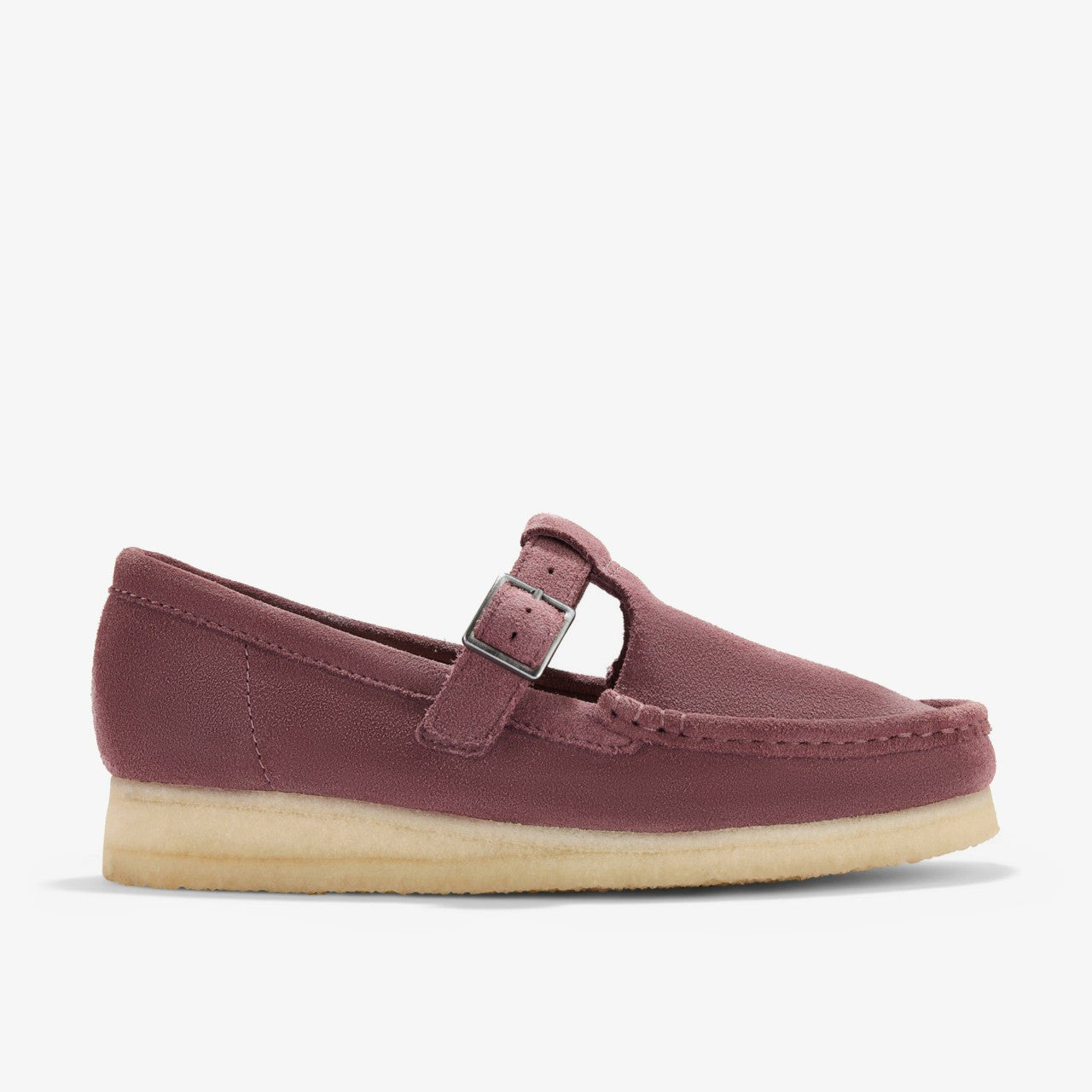 Women Wallabee T Bar Rose Brown Suede