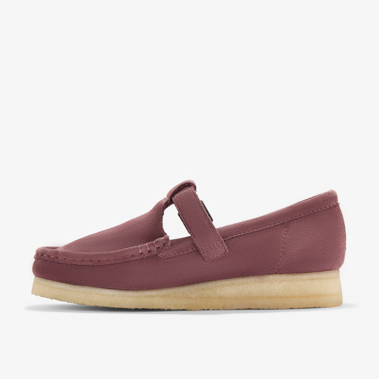 Women Wallabee T Bar Rose Brown Suede
