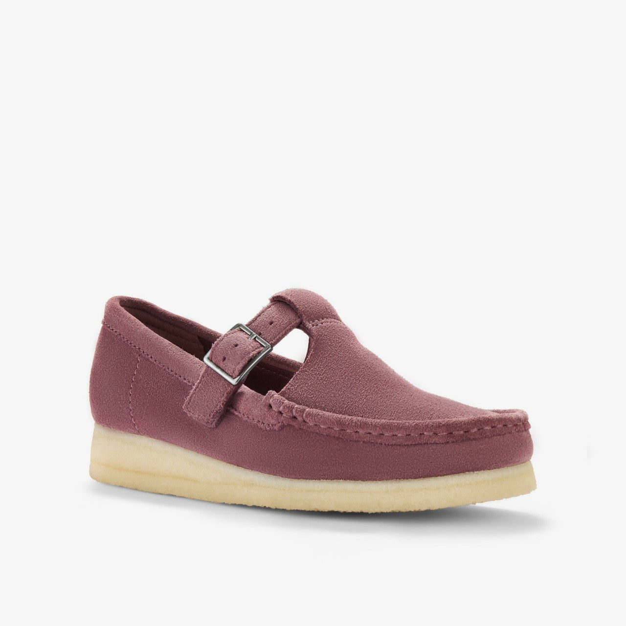 Women Wallabee T Bar Rose Brown Suede