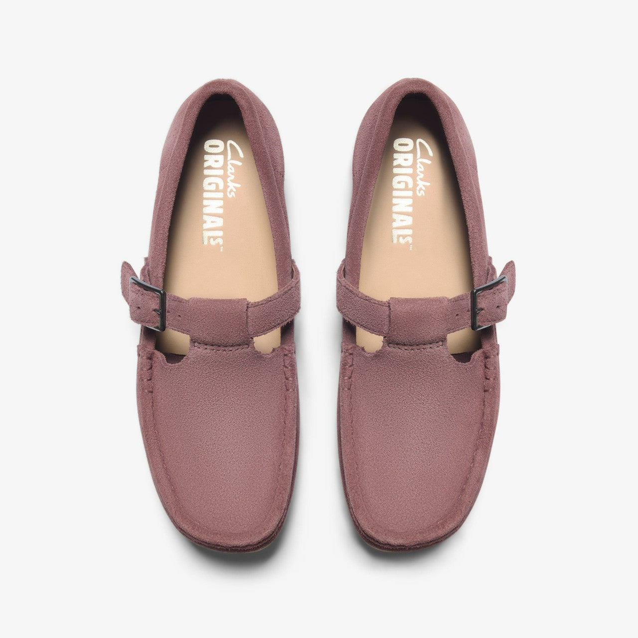 Women Wallabee T Bar Rose Brown Suede