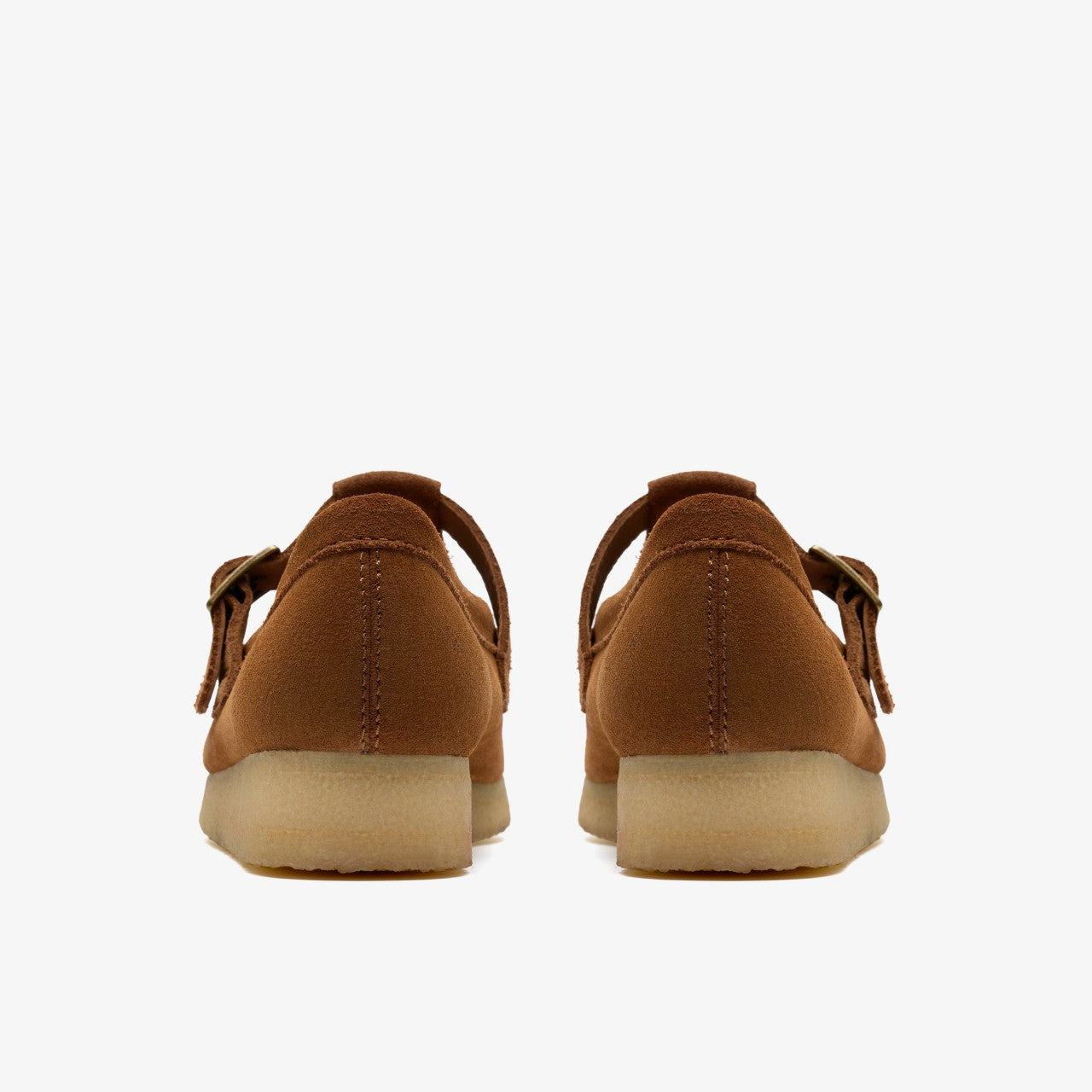 Women Wallabee T Bar Brown/Orange Suede