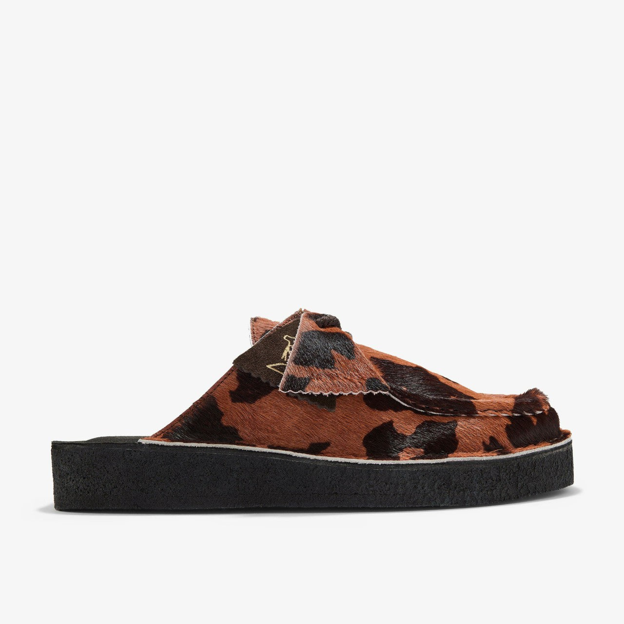 Women Desert Nomad Mule Brown Cow Print
