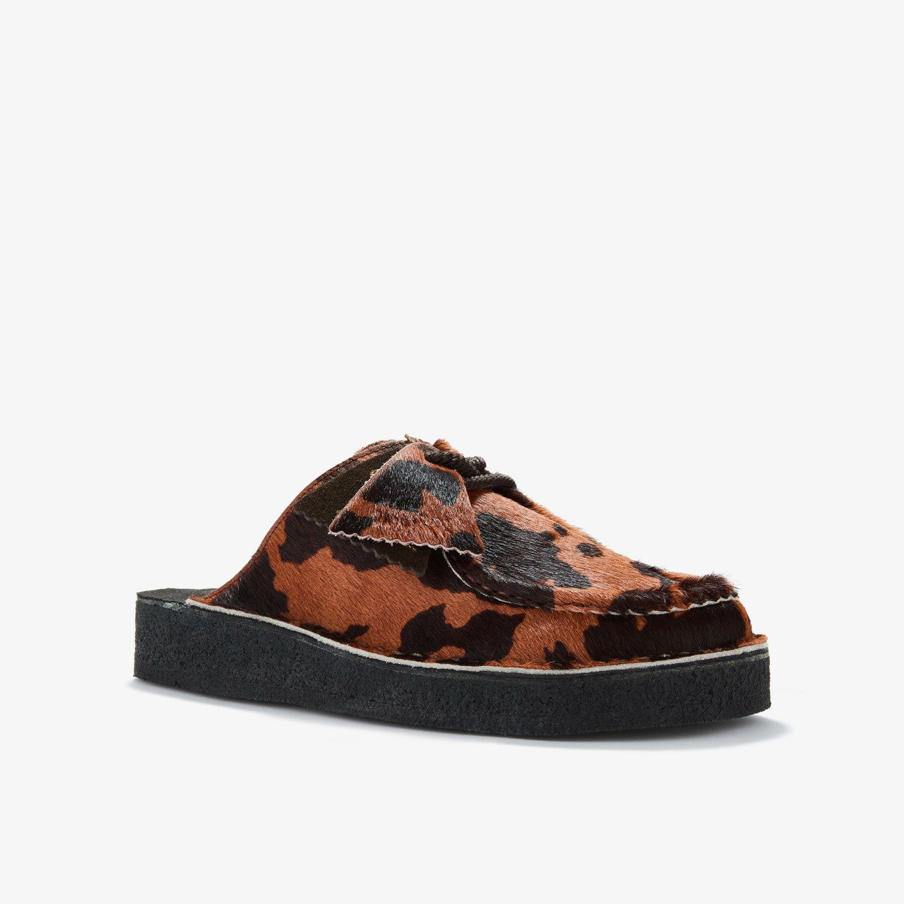 Women Desert Nomad Mule Brown Cow Print