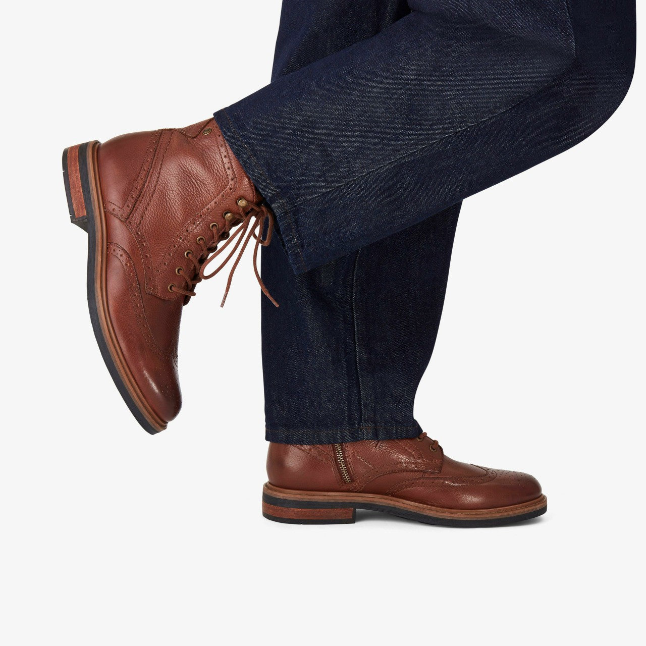 Men Newford Lace Boot Mid Tan Leather