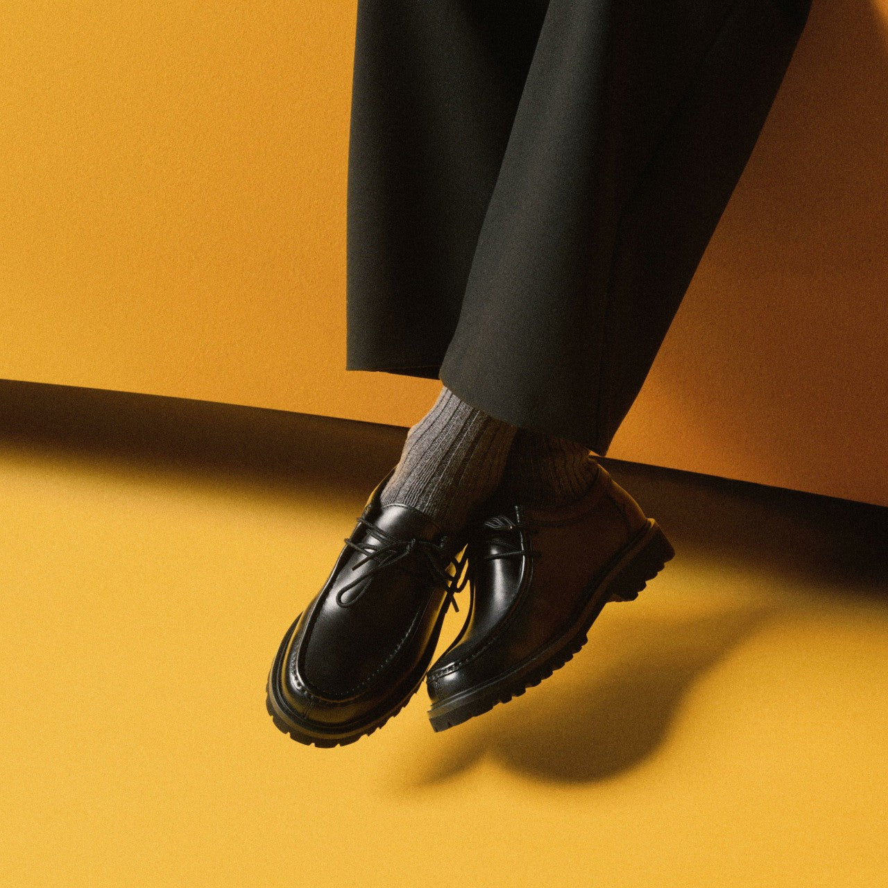 Men Berwick Seam Black Leather