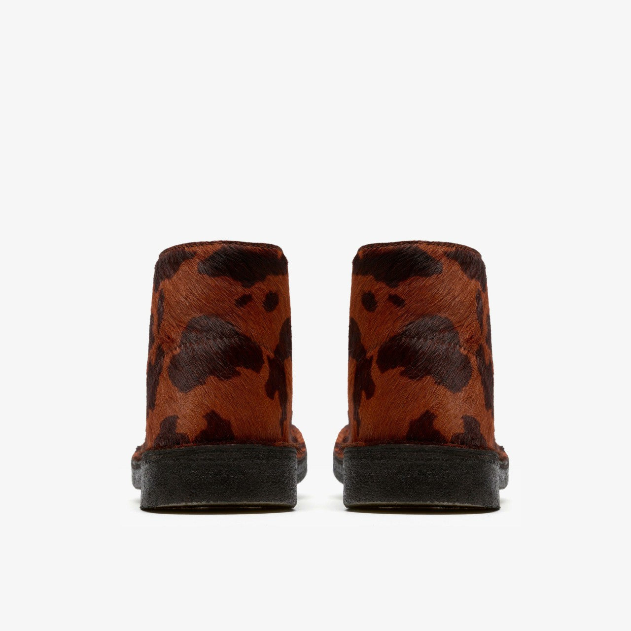 Women Desert Boot. Brown Cow Print