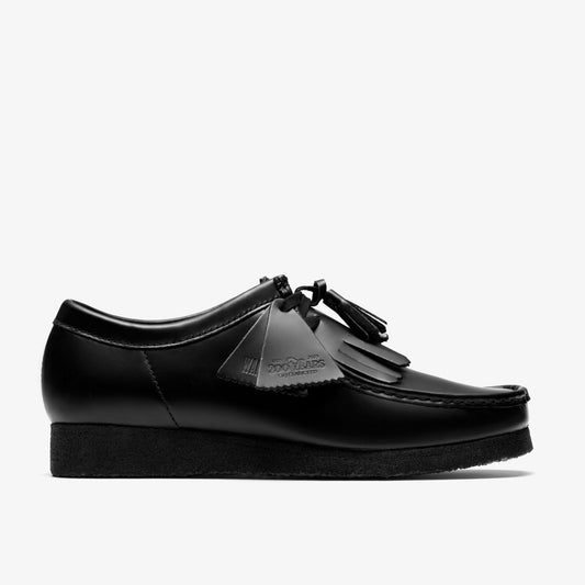 Men Wallabee Black Hi Shine Leather